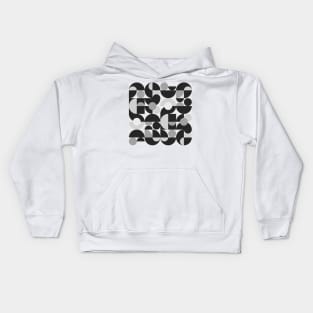 Mid Century Shapes N.09 / Monochrome Minimalism Kids Hoodie